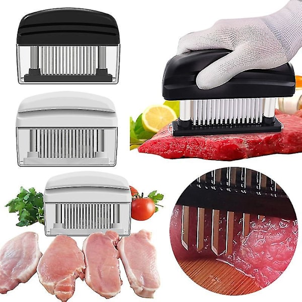 Kött Mörning Lös Köttmaskin Kött Mörning Nål Kött Mörning verktyg med 48 rostfria blad Köksverktyg white
