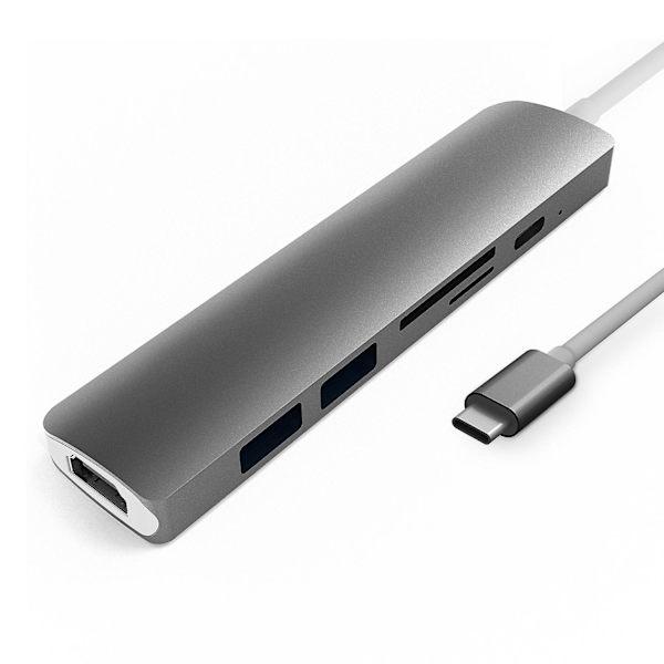 Usb C til Dual HDMI Adapter, 7 i 1 Usb C Docking Station Multi Monitor Adapter