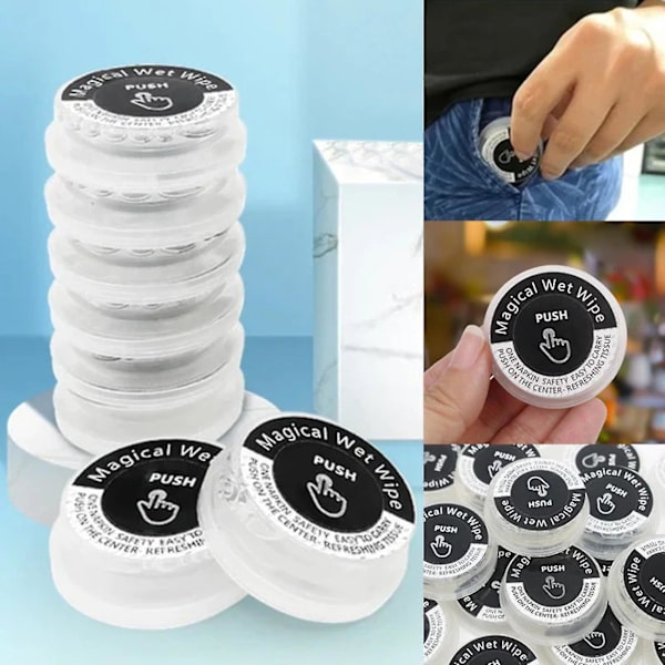 50 st Hand Pops Handdukar, komprimerad handduk, ansiktshandduk, engångspress Desinfektion våt handduk Innehåller 300 ml Xinda 2Sets