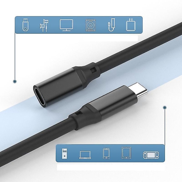 2-pack 3,2 fot USB C-förlängningskabel