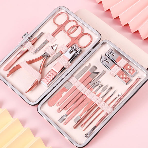 Ficcug Manikyr Set, Pedikyr Kit, Nagelklippare, Nagelverktyg 18 i 1