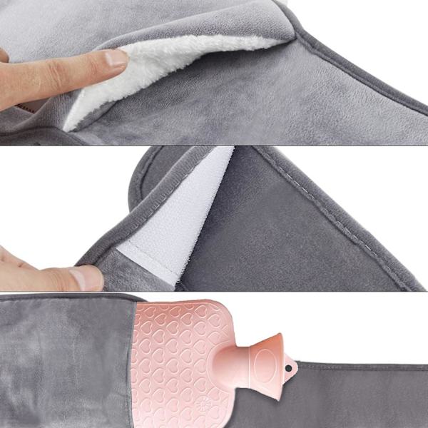 Varmvattenflaska Vintervarmvattenpåse för handmidja Handvärme Grey