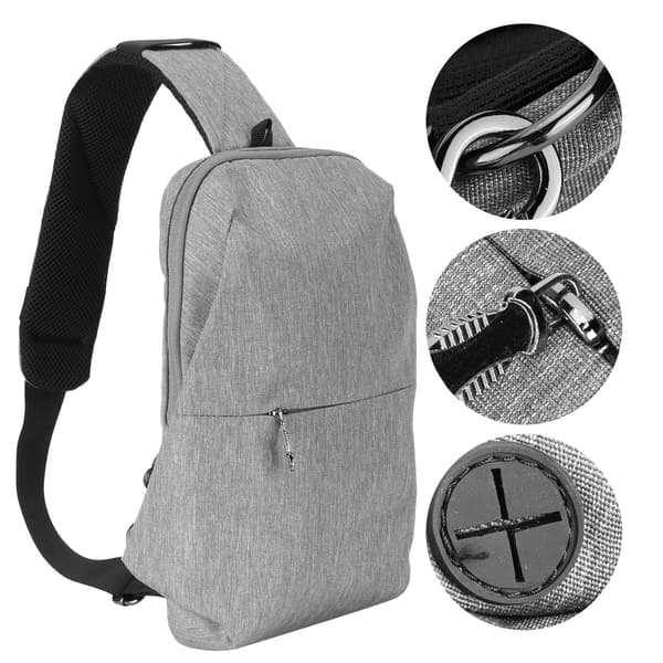 OX PLOUGH Männs Bröstväskor Vattentät Casual Axelväska Polyester Sling Bag Ljusgrå