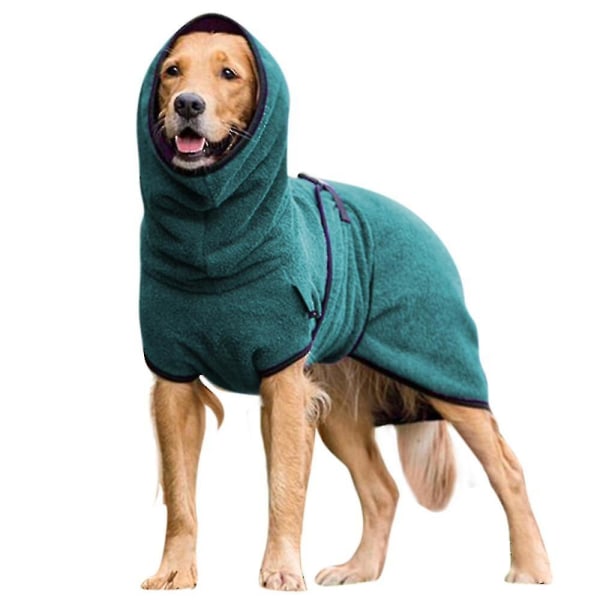 Husdjur Hund Kläder Handduk Torkning Badrock Kappa Valp Varmare Kläder Lake Blue L