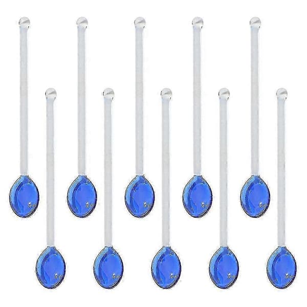 10x Glasteskedar Diskmaskinssäkra Omrörningsskedar För Kaffe - JV Dark Blue