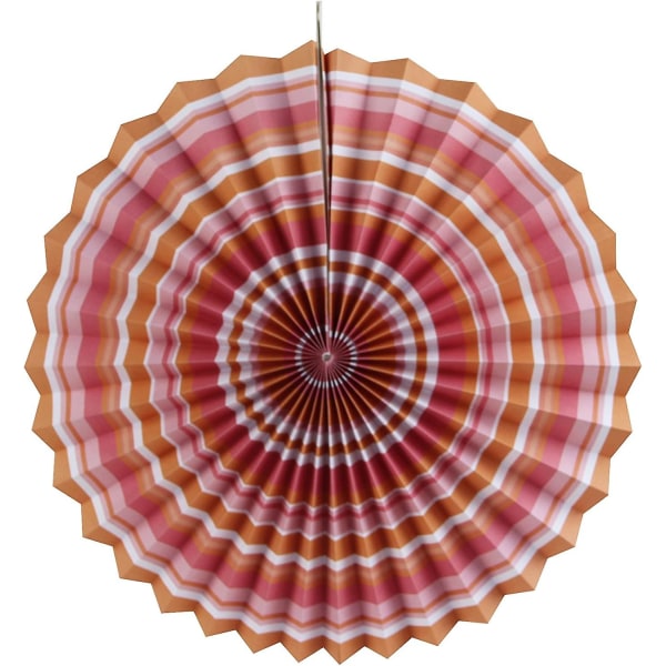 Set Of 6 Hanging Paper Fans Tissue Rainbow Pom Poms Flower Balls
