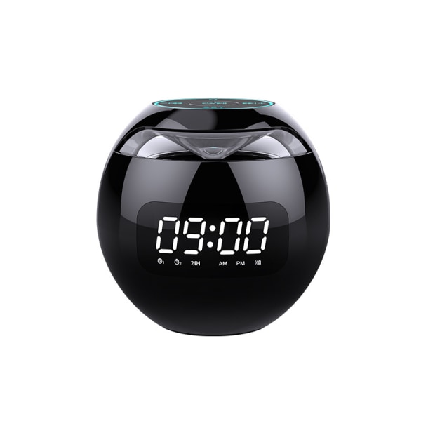 Klockradio, Digital sängväckarklocka, Digital klocka, Bärbara Bluetooth högtalare, Fm-klockradio svart