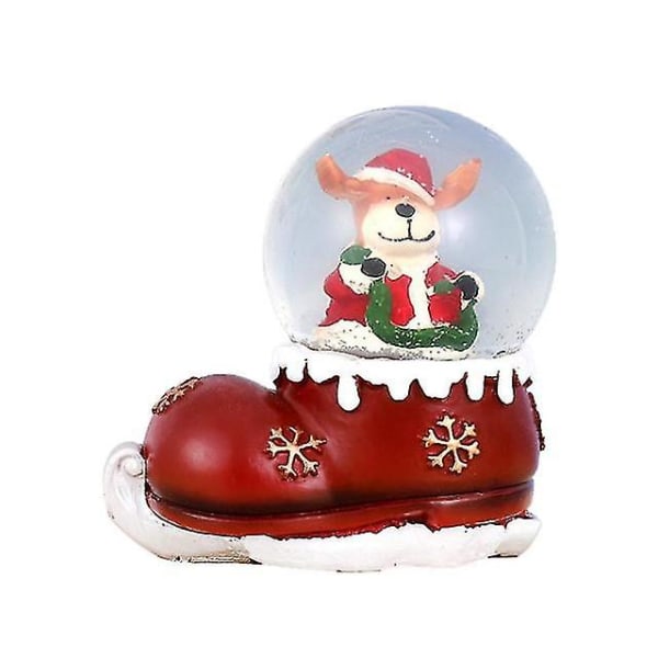 Resin Led Box Crystal Ball Snow Globe Glass Lights Christmas Crystal Ball Santa Claus Snowman Christmas Ornament Desktop 2