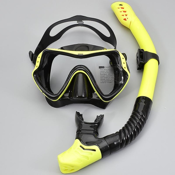 Dykkerbriller Snorkelsæt Mænd og kvinder Nyt voksent silikonemaske med stort stel Svømning Snorkelmaske Dykkerbriller red frame black