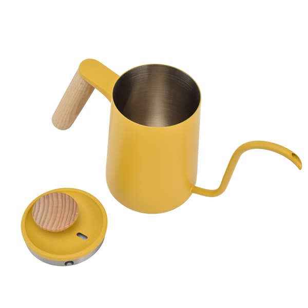 Rustfri Stål Svanehalskedel 600ml Gul Dryp Kaffe Te Maker Lang Tud