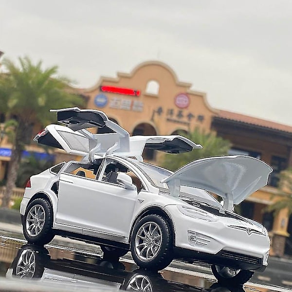 Hhcx-1:24 Tesla Model X Legeret bilmodel Diecast Metal Simulering Legetøjsbilmodel
