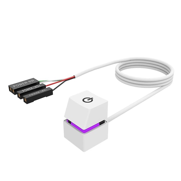 2m Bärbara LED-lampor Dator Desktop Switch PC Extern Power On/Off-knapp Förlängningskabel, Rgb