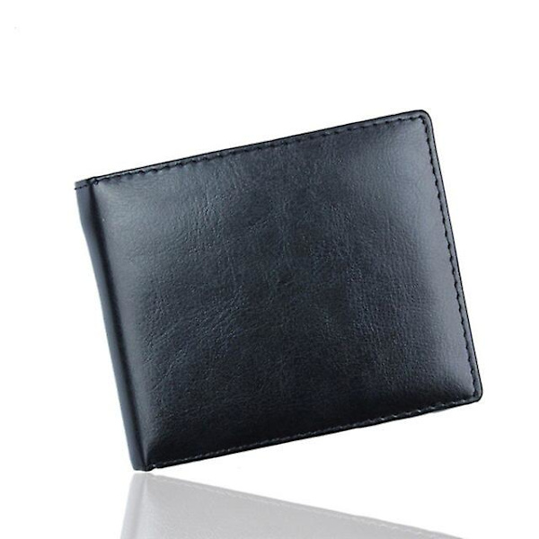 Herre Læder Bifold Pung Multi Card Position Business Pung Luksus-sort