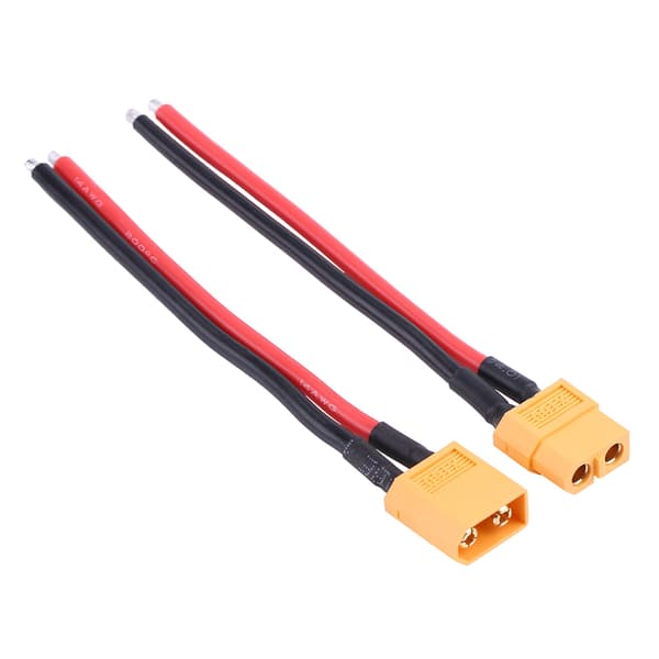 2kpl XT60 -liitinadapteri 14AWG silikonikaapeli RC-lisävaruste
