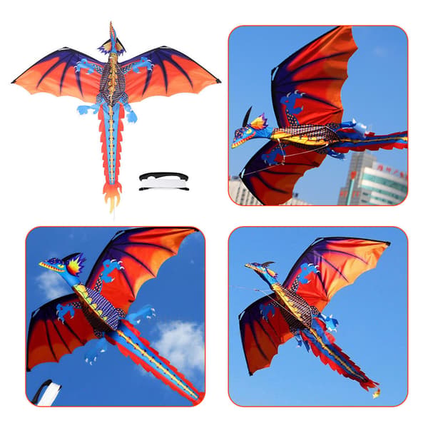 3D Drage Kite for Barn Utendørs Flygeleke