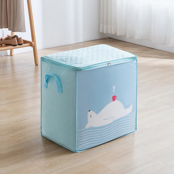 Förvaringsväska för hushållsquilt, förvaring av kläder efterbehandling Baghorisontal grå Light Blue