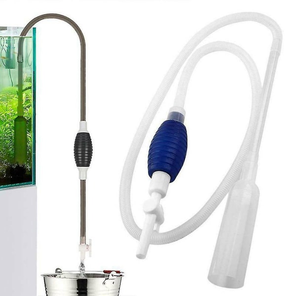 Akvarium sifon grus rengöring fisk tank vakuum handpump