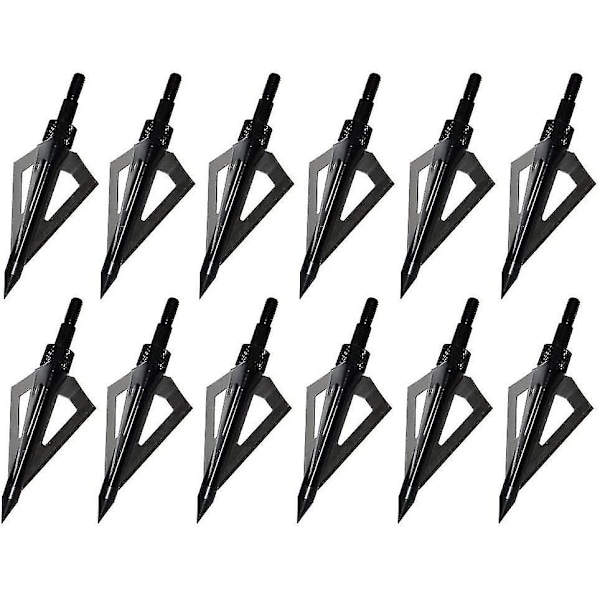 Hunting Broadheads, 12pk 3 blad Bågskytte Broadheads 100 korns inskruvade pilhuvuden Pilspetsar Kompatibel med traditionella bågar och sammansatt båge