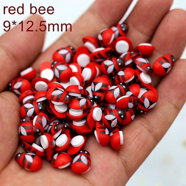 100 kpl Mini Wood Bee Leppäkerttu Värikäs Liimalla Koti Jääkaappi Seinäkoristeet Tee itsetehdyt lasten lahjajuhlatarvikkeet red bee