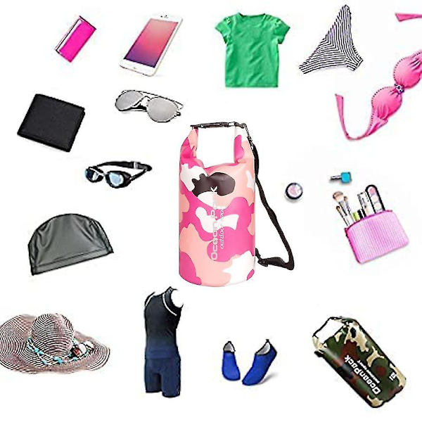 Kamouflageväska Pvc Vattentät Bucket Bag Vattentät Väska Beach Rafting Förvaring Väska-förvaringsväska Ryggsäck Kamouflage För resor Vandring Fiske Båtliv Ka