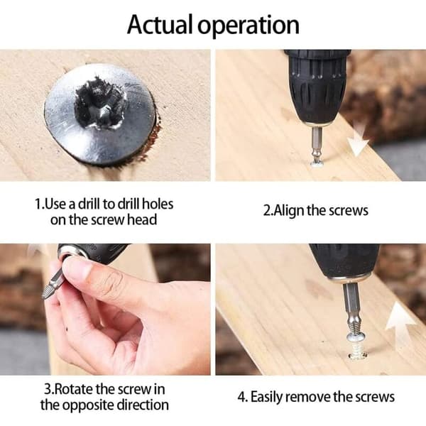 【BQ】Set of 4 Screw Extractors - Easily Remove Broken Bolts