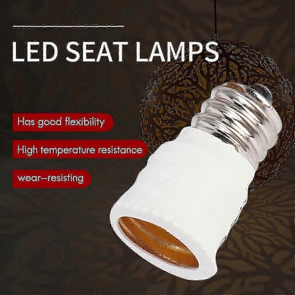 Lampeholderkonverter, anti-aging PBT-materiale, 6 stk. E12 til E14, LED-fatningsadapter