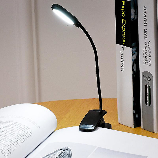 Lukulamppu, LED-lukuvalo, ladattava klipsilamppu, kirjalamppu, värin kirkkaustilat, lukulamppu sängyssä lukemiseen, matkustaminen
