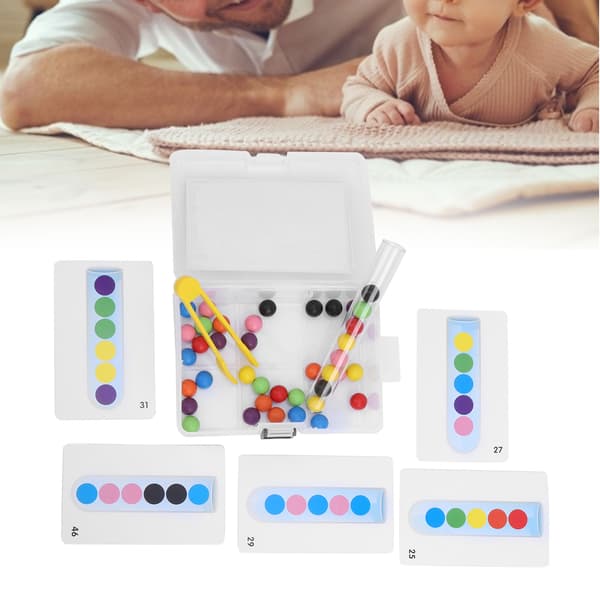 Träklämma Provrör Pärlor Finmotorik Pedagogisk Leksak Present till Barn