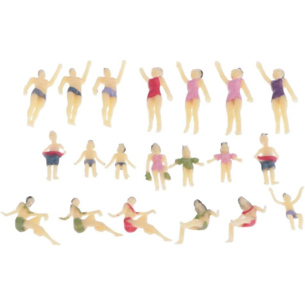 20xModel Tog Mennesker Figurer Skala Beach Crowd Miniatures Ho 1:100