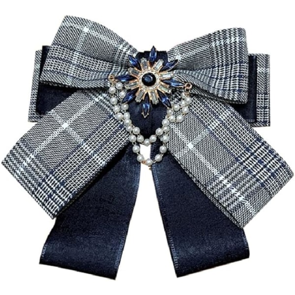 Den nye båndsløjfebroche halsbåndstilbehør Corsage Pin skjorte Krave slips sløjfebroche Dametilbehør Broche (farve: blå)