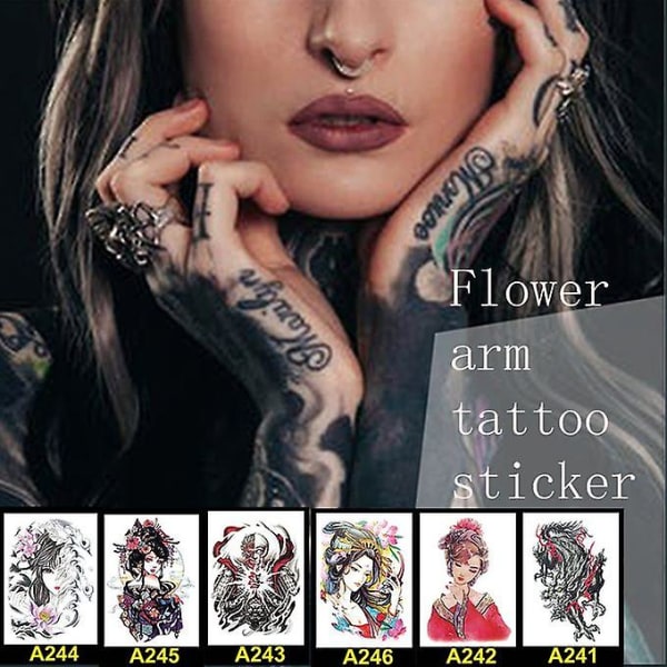 Fashion Flower Arm Tattoo Stickers Vandtætte Creative Arm Tattoo Stickers