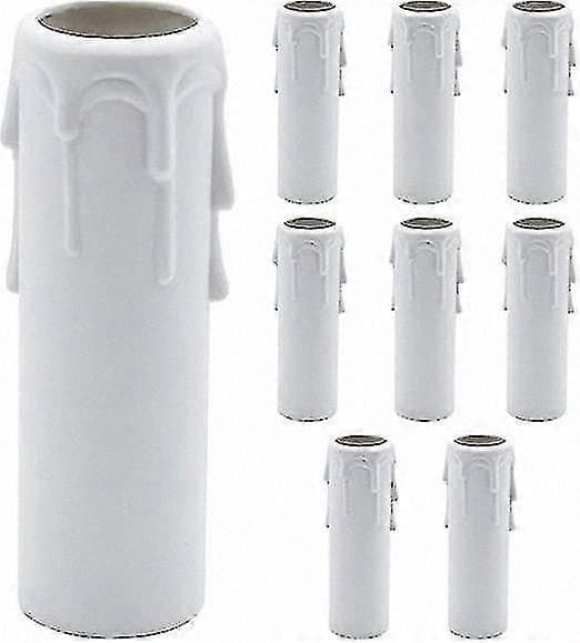 10-pakning hvite plastdryppdeksler for lysekroner og vegglamper 30x100cm