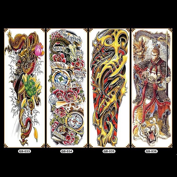 Qb Arm Flower Tattoo Sticker Vattentät Temporary Tattoo Sleeve Body Paint