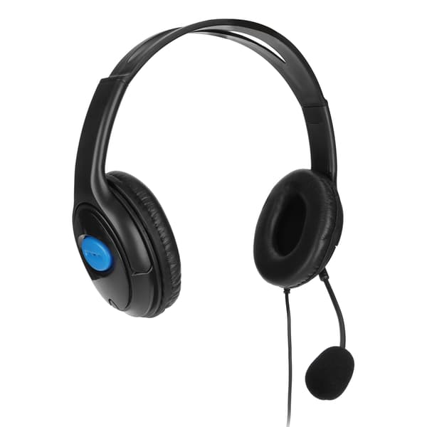 Justerbart brusreducerande spelheadset med mikrofon för PC (svart/blått)