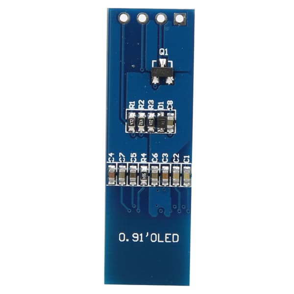 0.  91in OLED Display Modul IIC Grensesnitt 128x32 Hvit/Blå Display Modul 3.3~5V Blå
