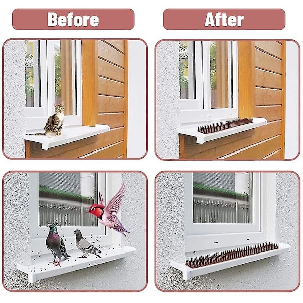 12pcs Anti Bird Spike Strips For Fence Roof Railing Bird Control Spikes