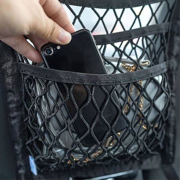 Bilinteriör Säte Rygg Elastiskt Mesh Nät Bil Styling Förvaringsväska Ficka Bur Galler Fickhållare Biltillbehör Bagage
