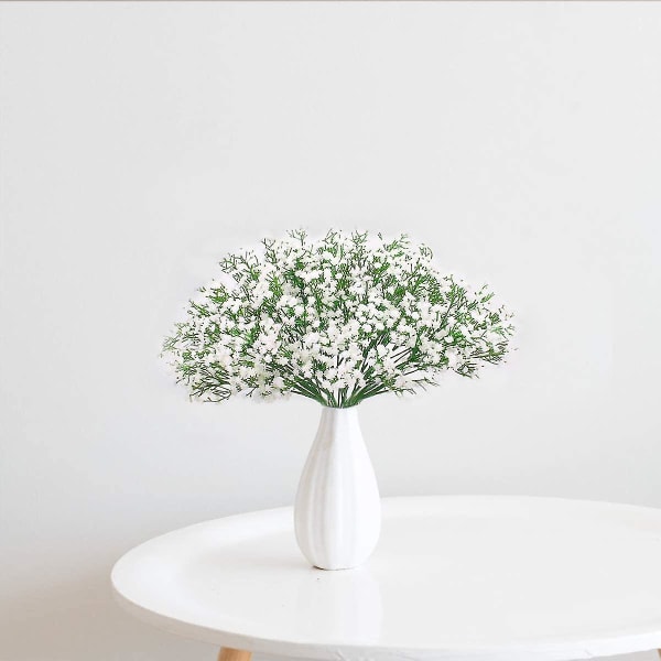 Keinotekoiset Gypsophila-kimput 12 kpl Fake Real Touch -kukkia itse tehtyihin hääkoristeisiin White