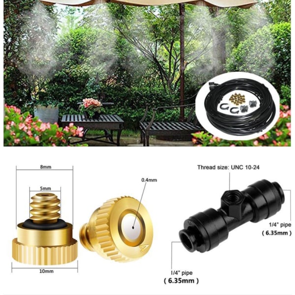 9M misting System, Patio Mist Maker Cooling Misting System Utendørs tåke slangesett