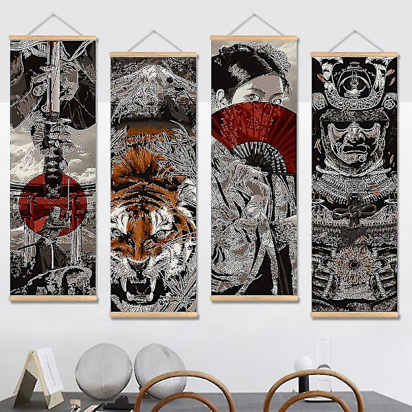 Japanilainen Samurai Ukiyo-e Scroll Juliste 40*100CM 4