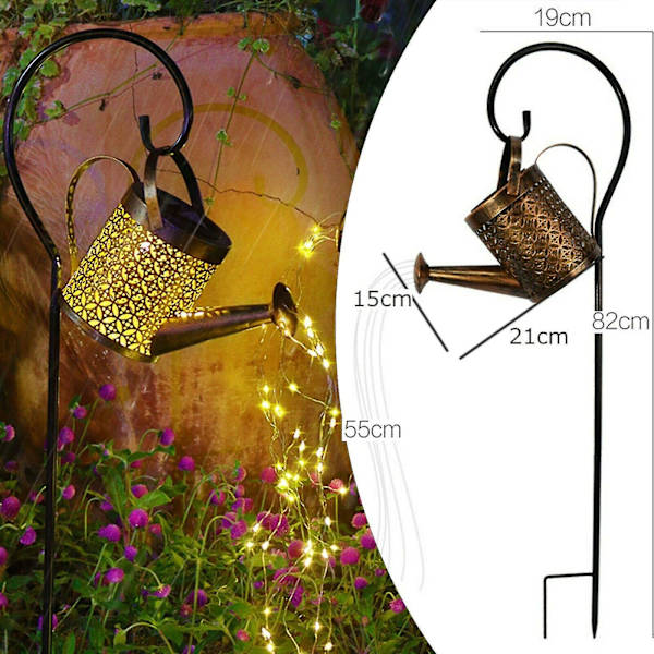 Solar Led String Lights Vattenkanna Utomhus Trädgårdslampor Dekoration Enkel vattenkokare Single Kettle