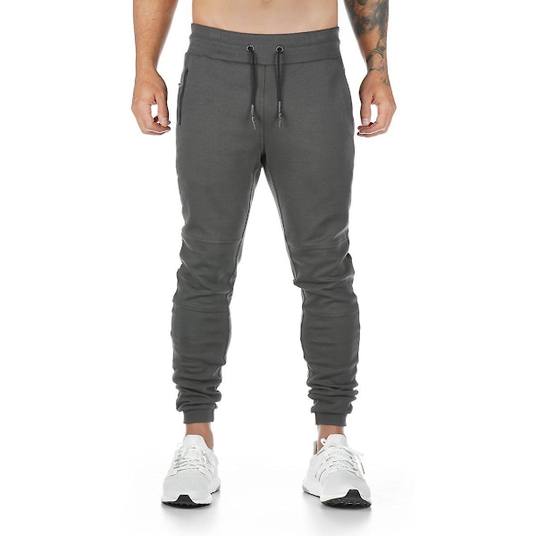 Fitness bomullsbyxor för män Khaki XXL