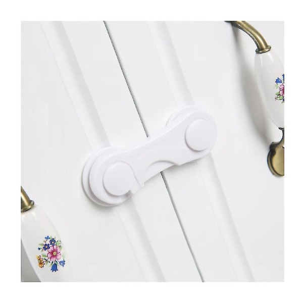 10pcs Child Cupboard Cabinet Safety Locks Cabinet Door Drawer Safety Lock Brown