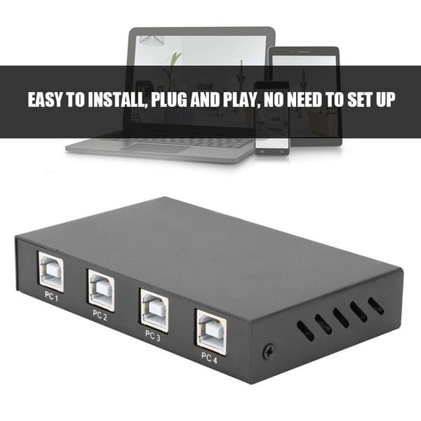 USB2.0 4-ports tastatur- og mus-switch til Windows Linux
