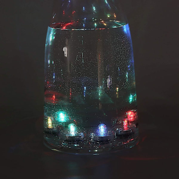 12 dränkbara runda led vattentäta ljus värmeljus - färgglatt ljus colorful