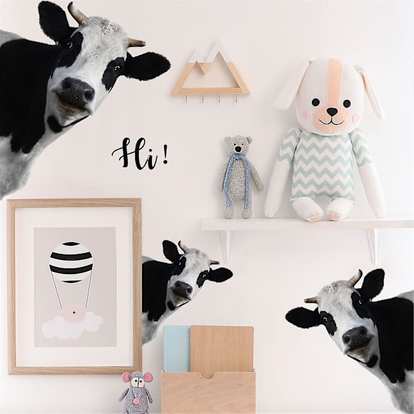 Cow Wall Decal Peel And Stick Graphic til soveværelse Stue Badeværelse