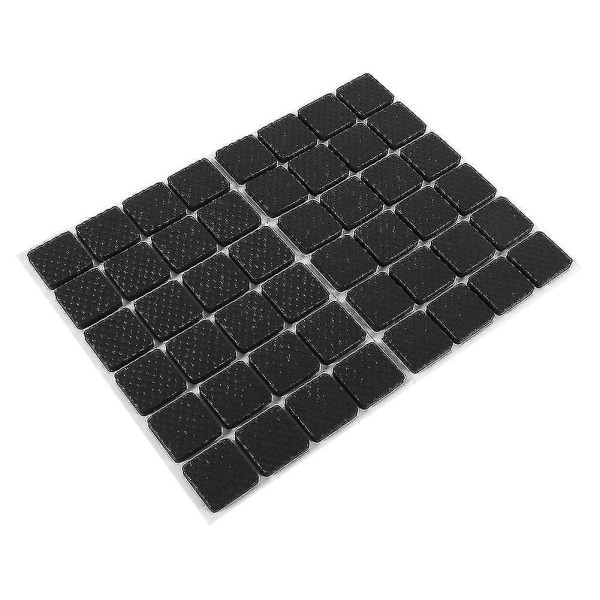 Sklisikker selvklebende gummifotputer Sort Funiture Stolputer Protector Gulvbeskyttere Square 48pcs