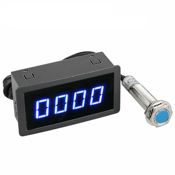 4 Digital LED turteller Rpm Speed ​​​​Meter + Hall nærhetsbryter Sensor Npn