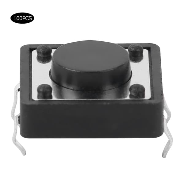 100 stk. Mini Micro Taktil Trykknap Switch 12x12x5mm Momentær Takt Switch Tilbehør