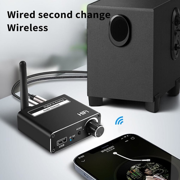 Bluetooth-kompatibel 5.0-modtager Lydkomponentforstærkere Lydkonverter